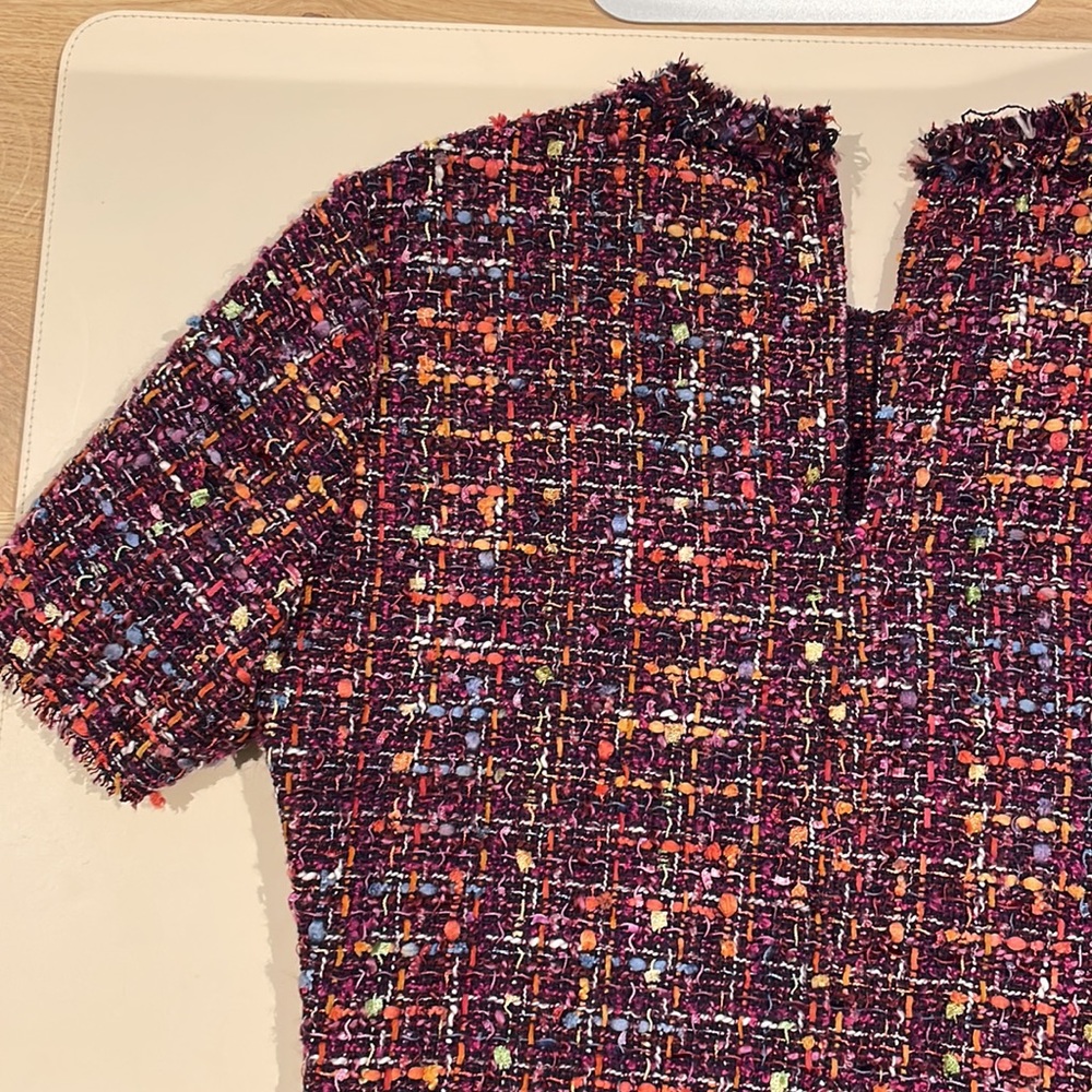 Zara women’s peplum tweed T-shirt size medium used no returns great condition - Picture 2 of 7